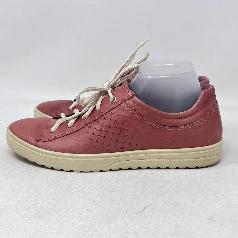 ECCO Womens Size 41‎ / 10 US Rose Pink Leather Lace Up Sneakers Indie Boho Chic